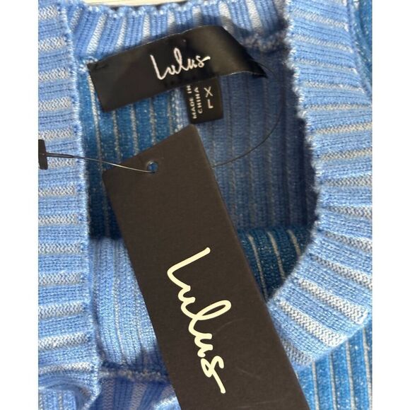 Lulus Radiant Personality Blue Color Block Ribbed Knit Midi Dress size XL NEW - Picture 7 of 13